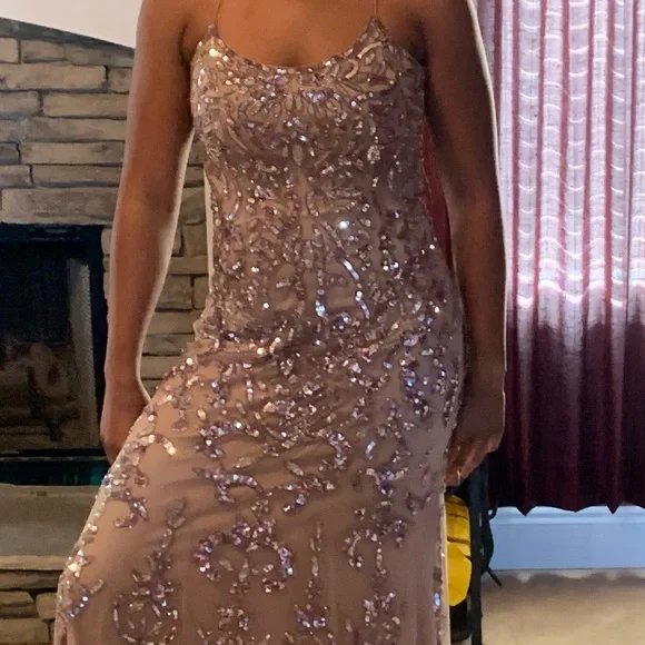 Dresses | Size 6 Tan Sparkly Homecoming Dress Prom Usa | Poshmark
